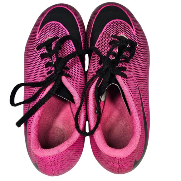 Nike Kids Bravata II FG Pink Blast/Black Soccer Cleats Size 4.5 - Picture 4 of 8
